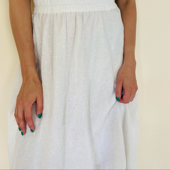 NWT Flint & Moss White Cotton Eyelet Midi Skirt - Picture 3 of 8